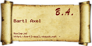 Bartl Axel névjegykártya